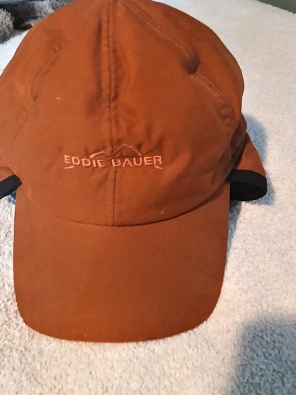 Eddie Bauer Earflap Ball Cap Orange